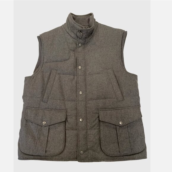 Ralph Lauren Purple Label Wool Goose down vest ITALY XL grey suede jacket - Picture 6 of 8